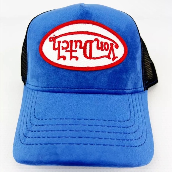 Von Dutch Blue Velvet Upside Down Embroidered Logo
VELVET Trucker Hat/Snapback - Picture 2 of 14